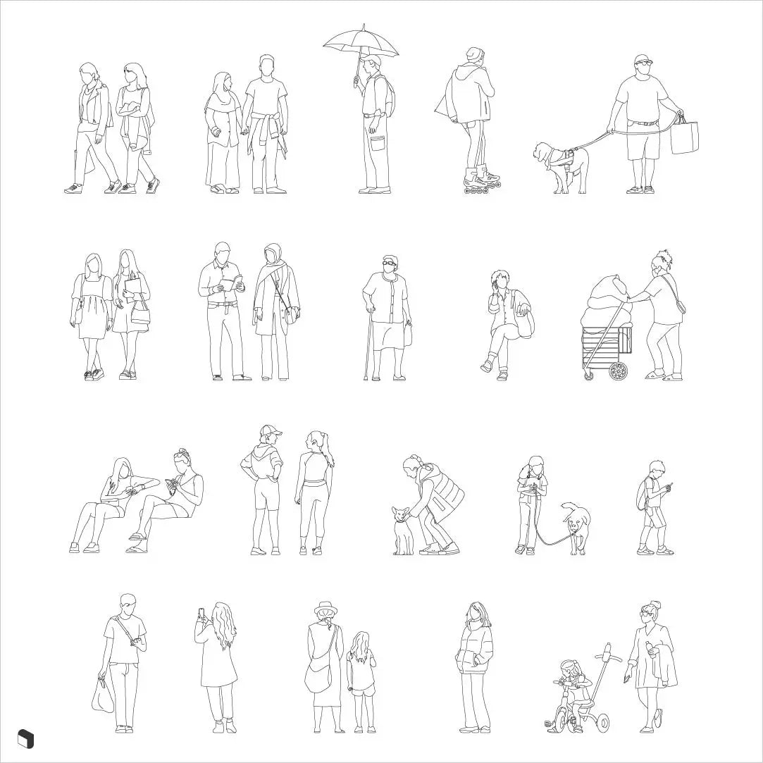 Cad General People 2 Digital Artwork drawings | Toffu Co