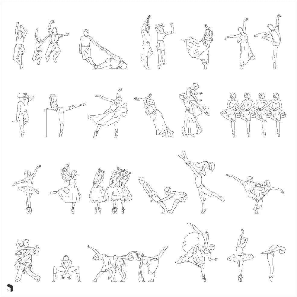 Cad Performance People Digital Artwork drawings | Toffu Co