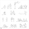 Cad Picnic People Digital Artwork drawings | Toffu Co