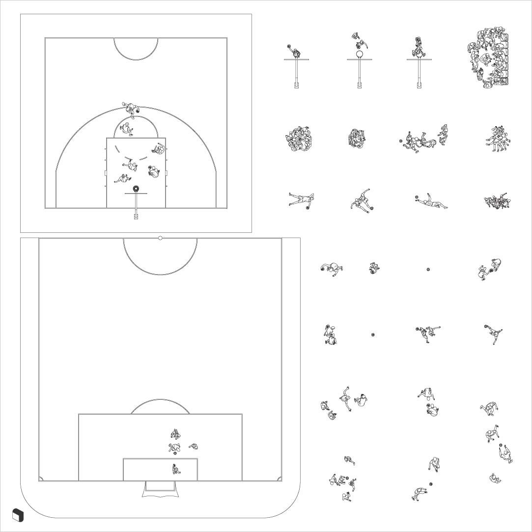 Cad Sports People Top View Digital Artwork drawings | Toffu Co