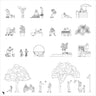 Cad Park Vegetation & People 2 Digital Artwork drawings | Toffu Co