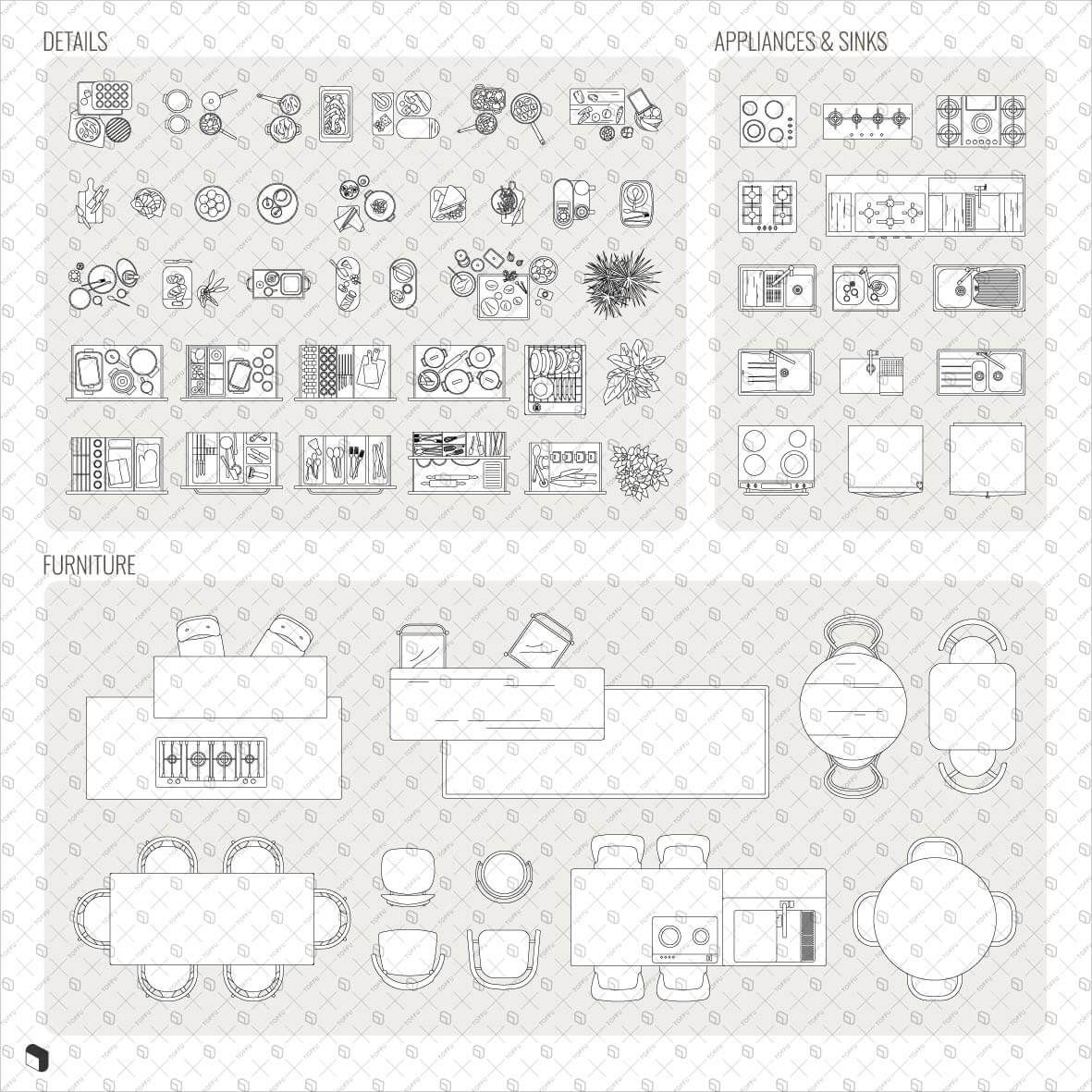 Autocad Kitchen Items Cad Kitchen Plan Kit | Toffu Co