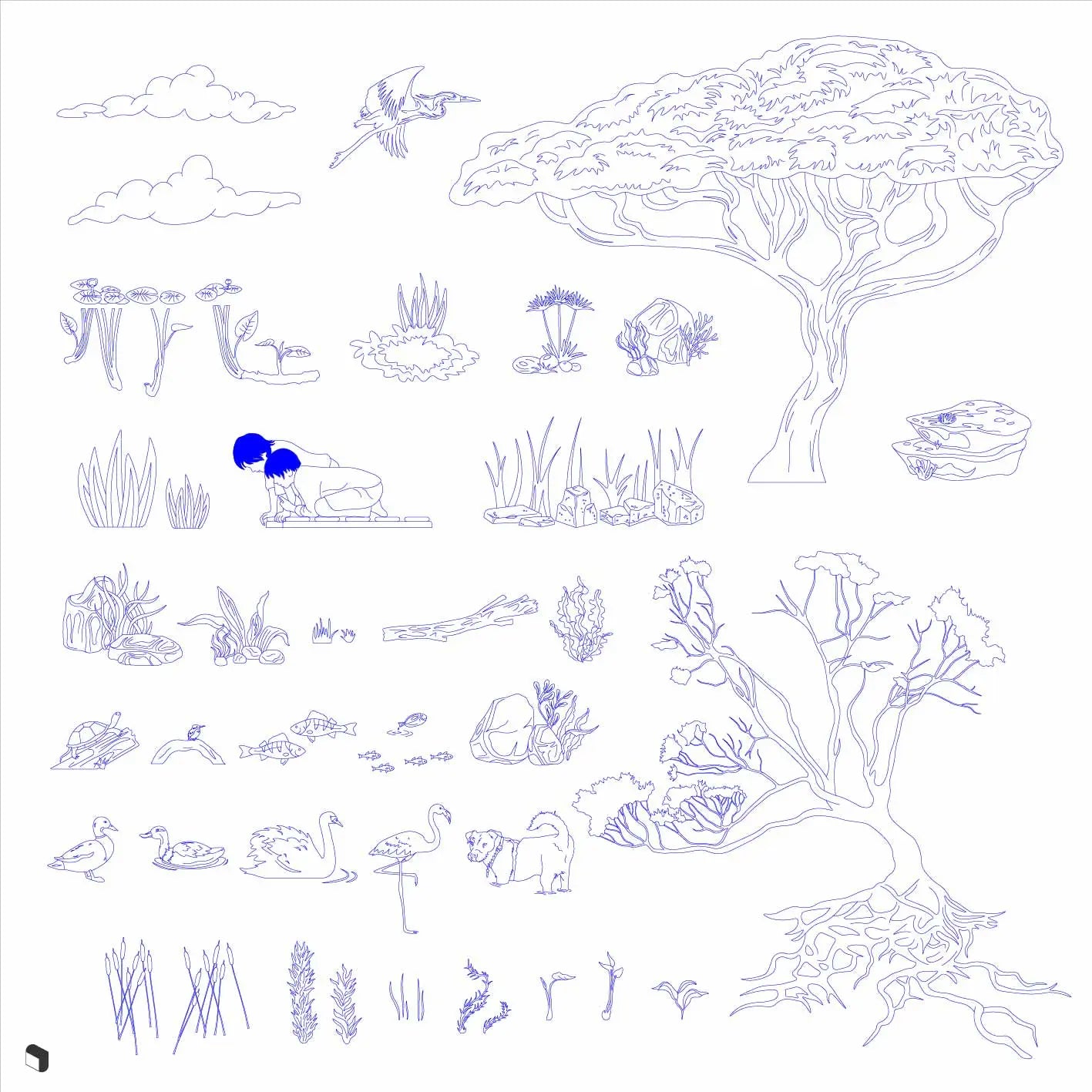Cad Lake Section Digital Artwork drawings | Toffu Co