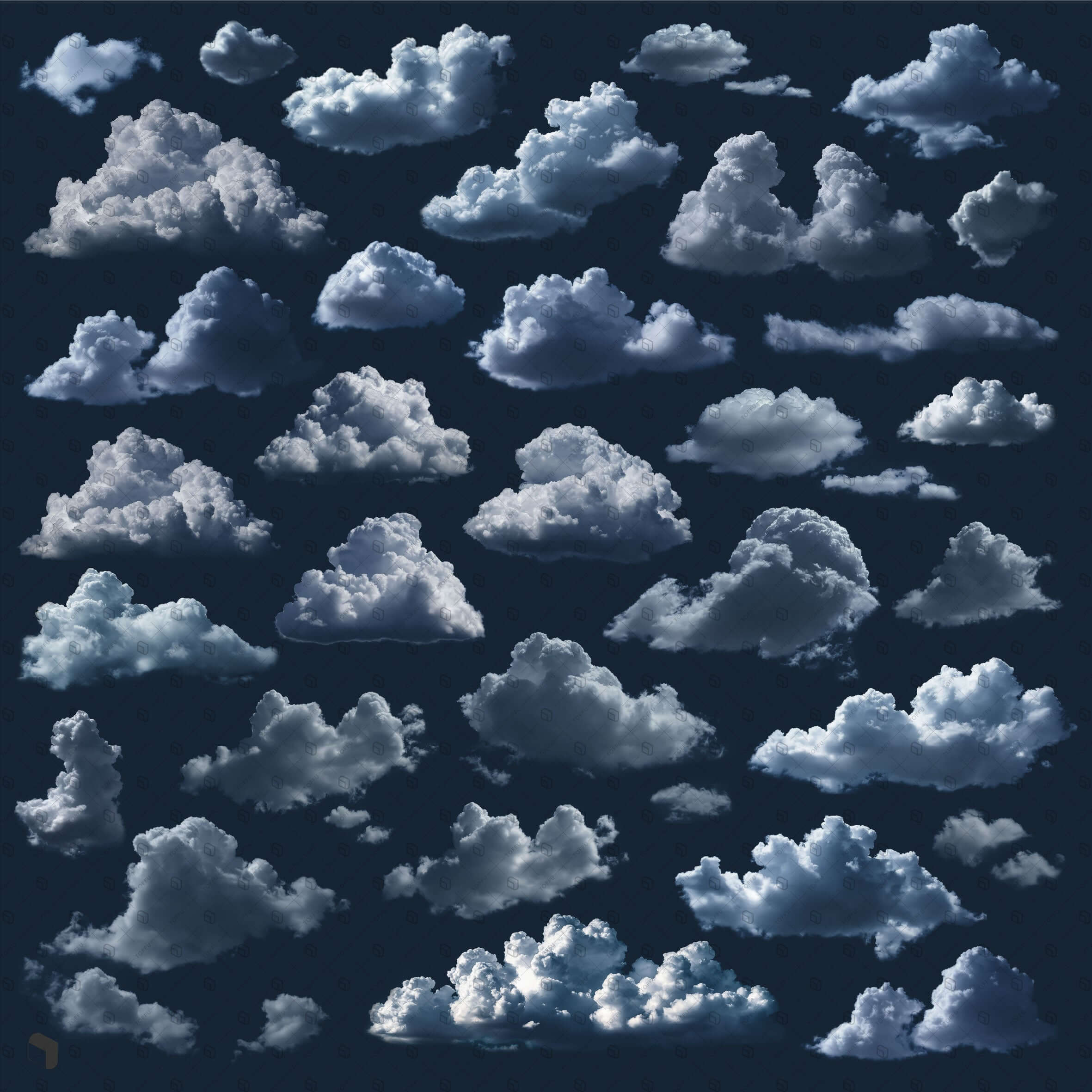 Cutout Artificial Clouds Digital Artwork drawings | Toffu Co