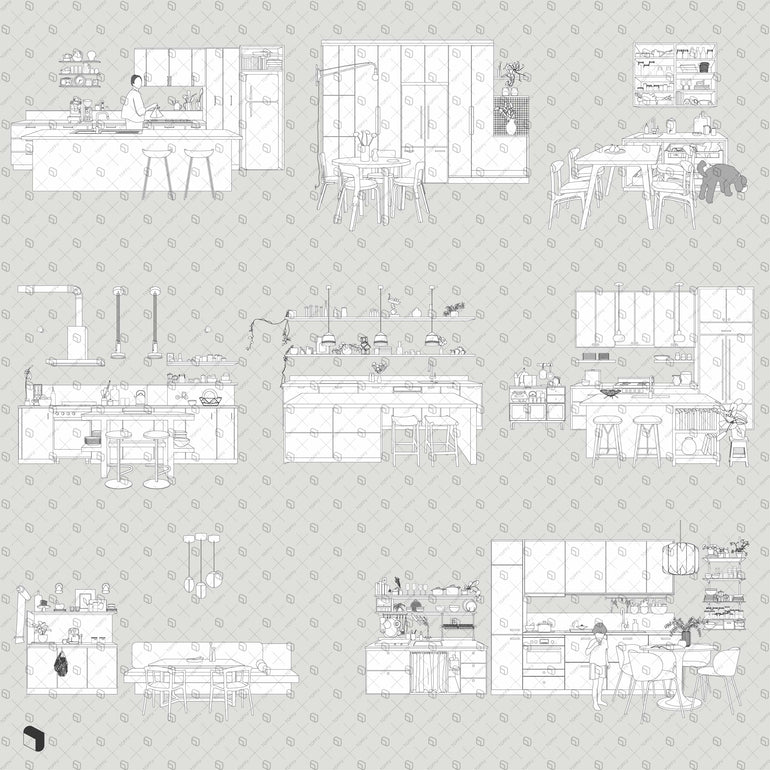 Flat Vector Modern Kitchen 2 | Toffu Co