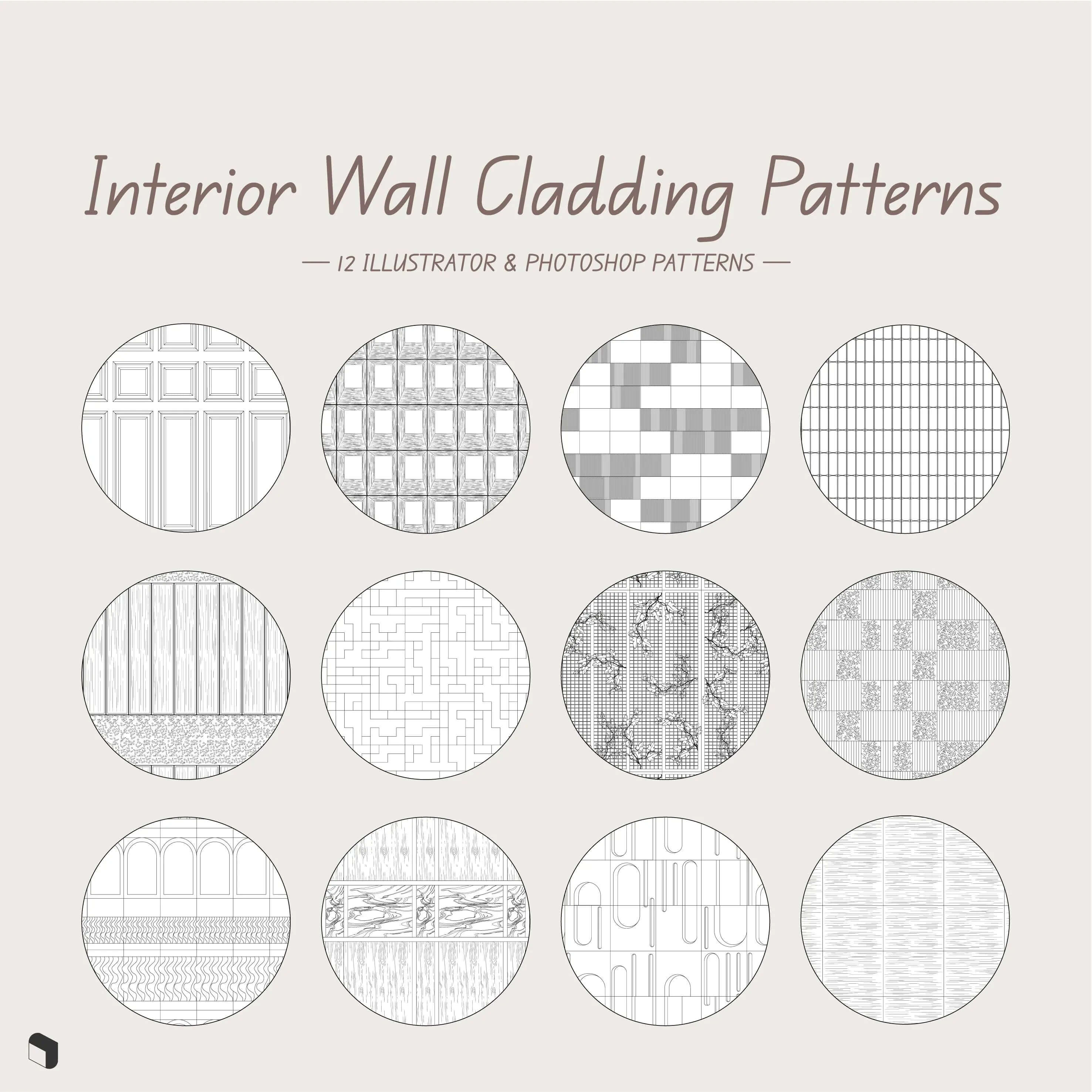 Swatch Interior Wall Cladding Patterns Digital Artwork drawings | Toffu Co