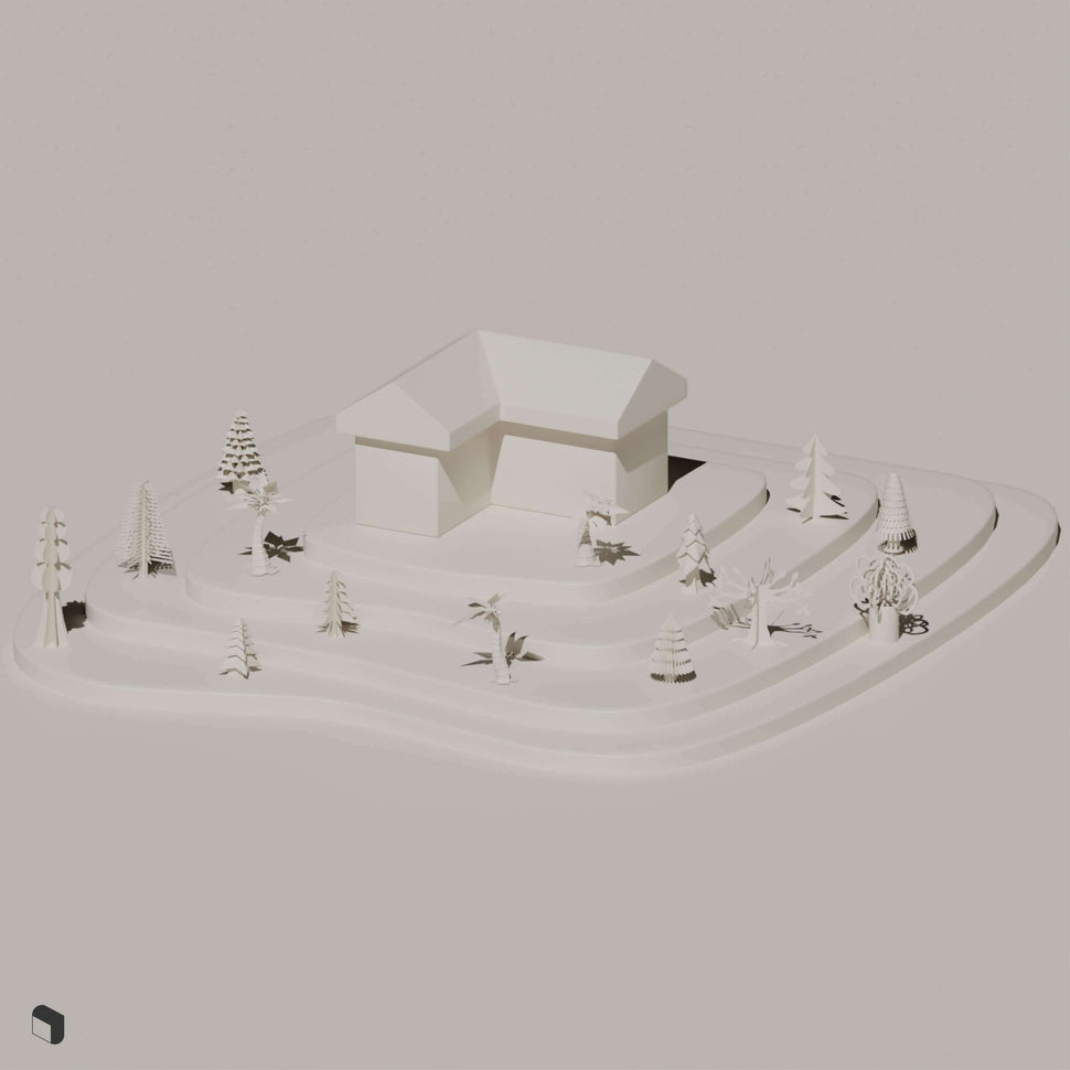 Physical Model Paper Trees 2 | Blender 3D Model (.blend) | Toffu Co