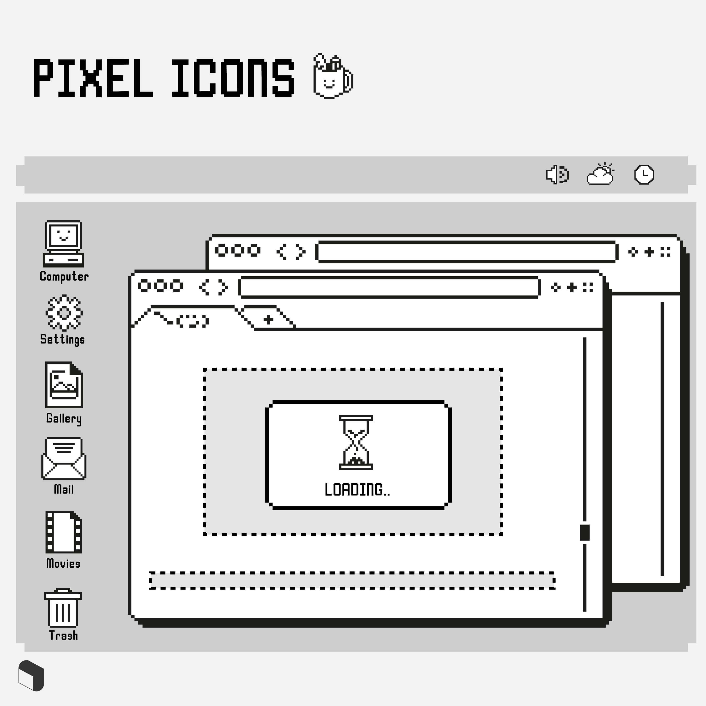 Flat Icon UI Pixels Digital Artwork drawings | Toffu Co