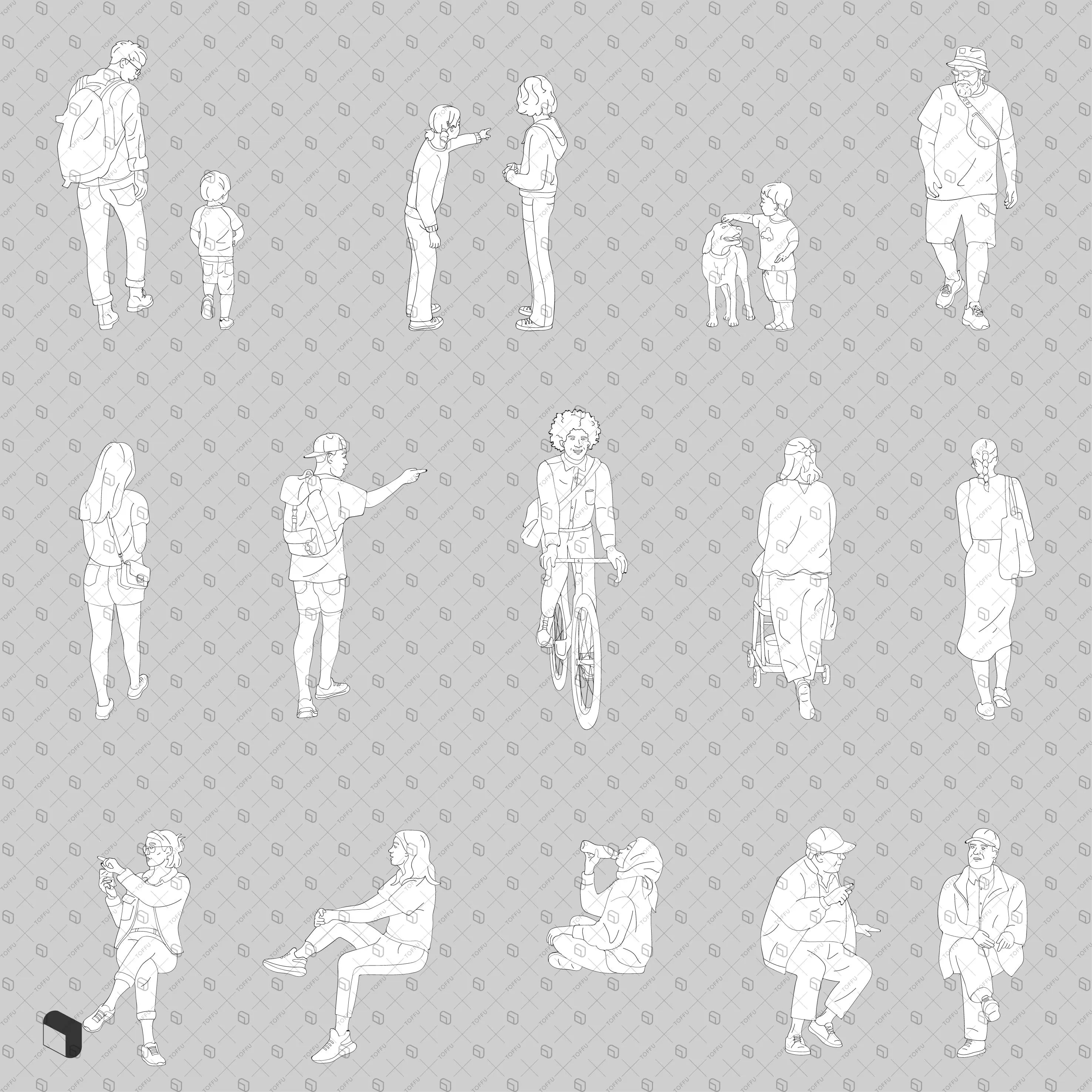 Flat Vector Everyday Public Space People Digital Artwork drawings | Toffu Co
