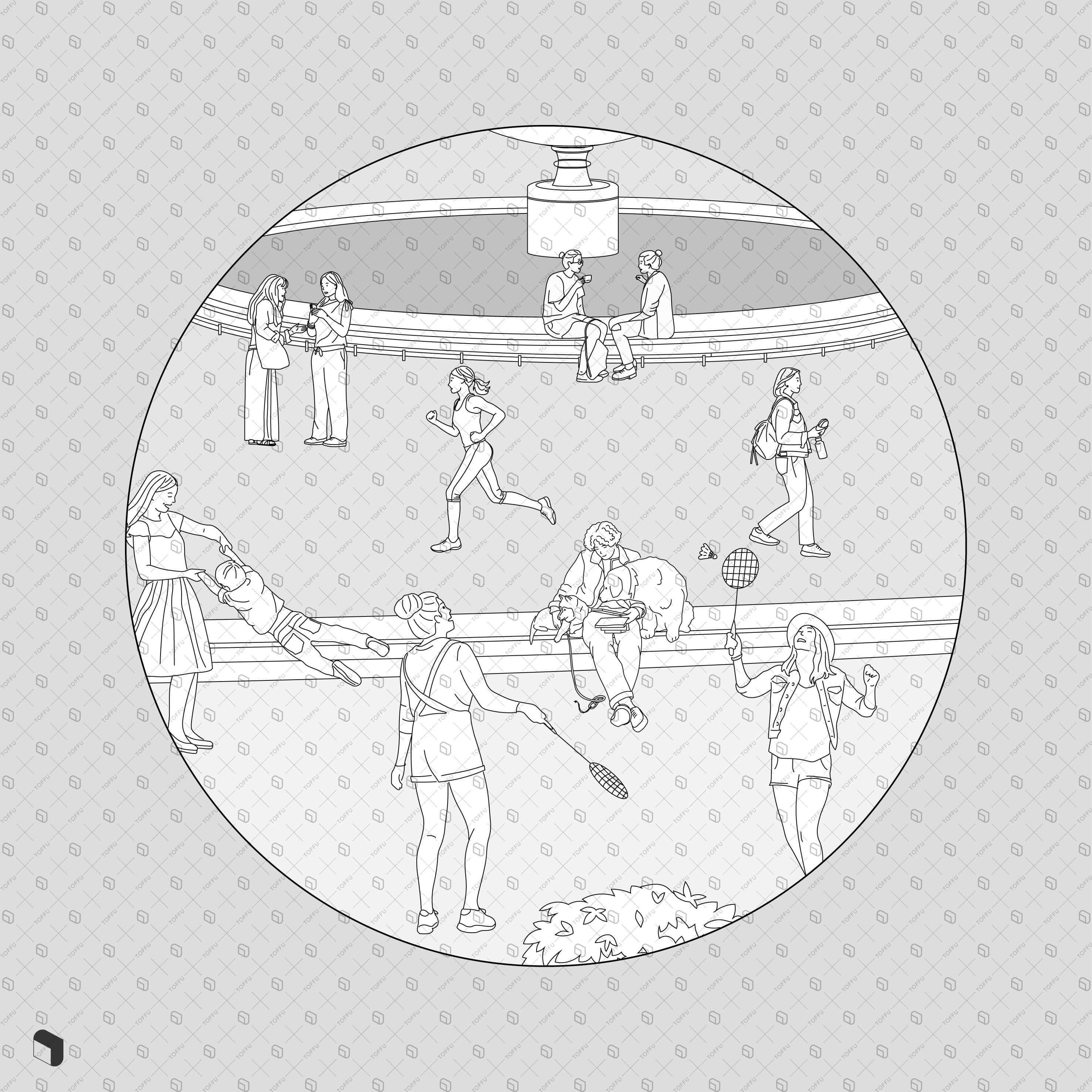 Flat Vector Freehand People 12 Digital Artwork drawings | Toffu Co