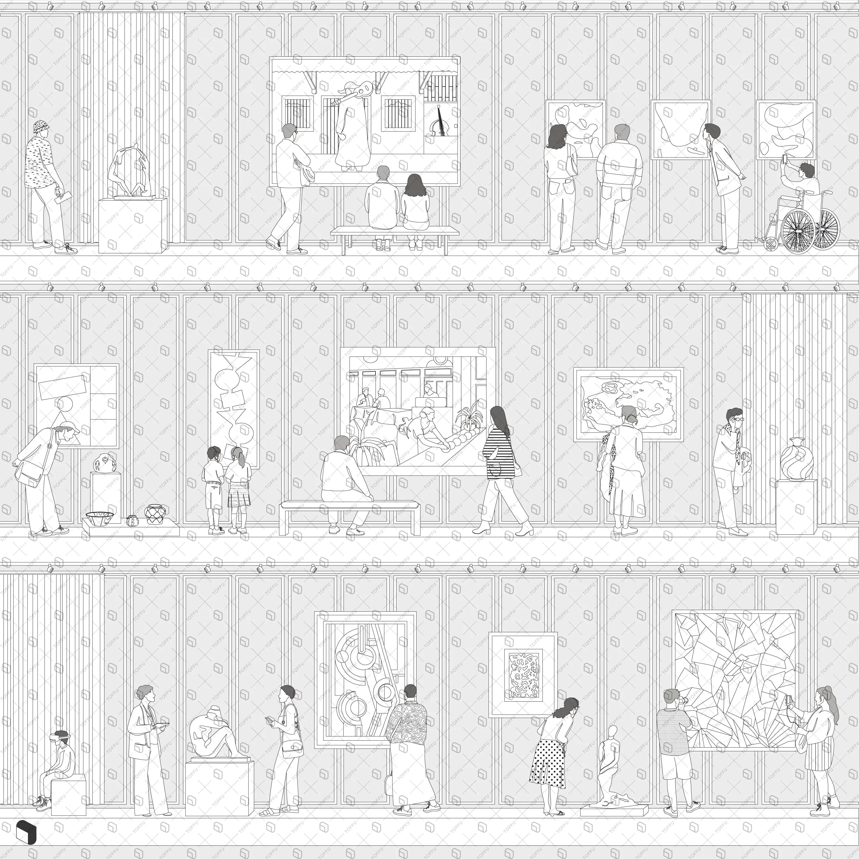Flat Vector Art Exhibition Section Digital Artwork drawings | Toffu Co