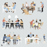 Flat Vector Dinner Table Digital Artwork drawings | Toffu Co