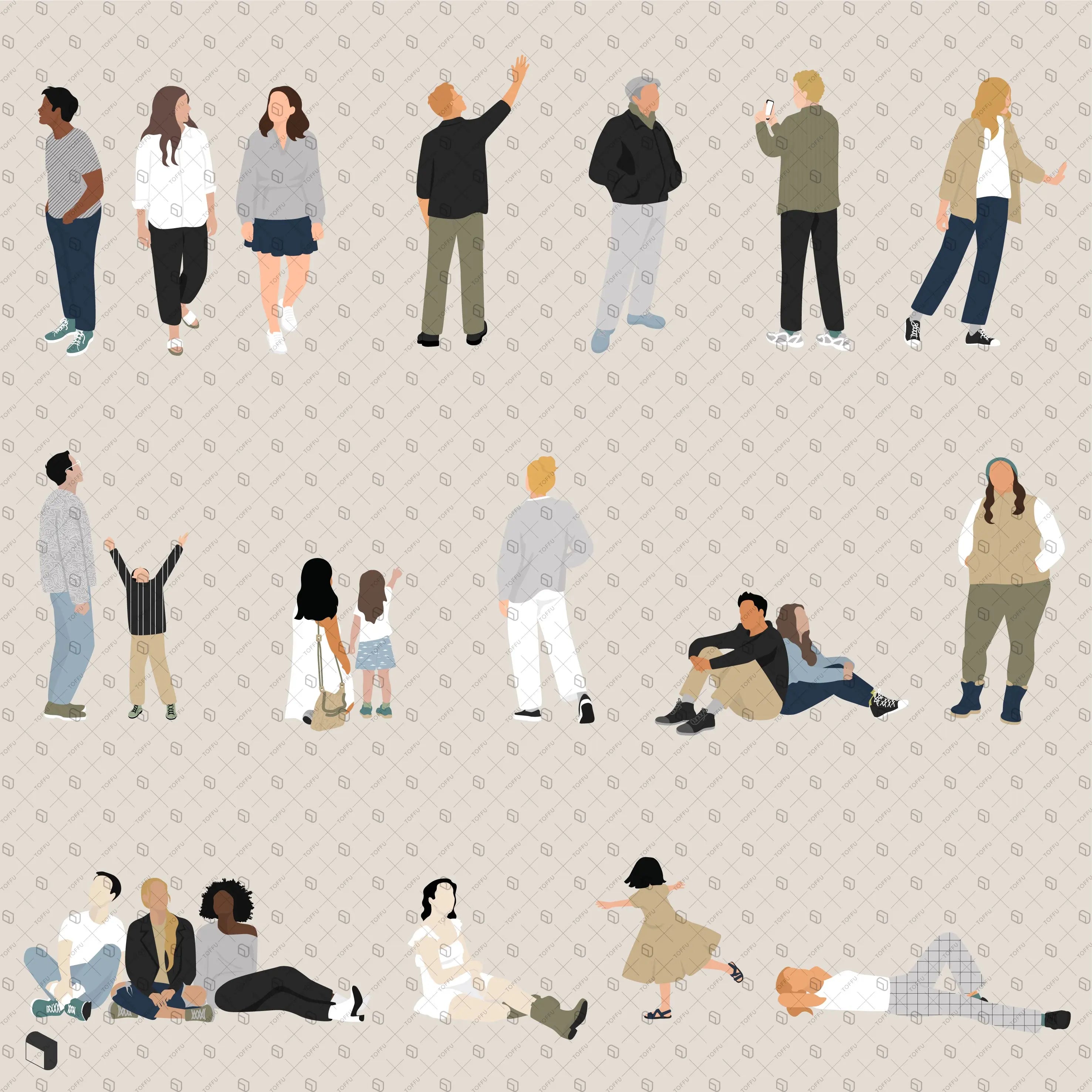 Flat Vector Immersive Art Digital Artwork drawings | Toffu Co