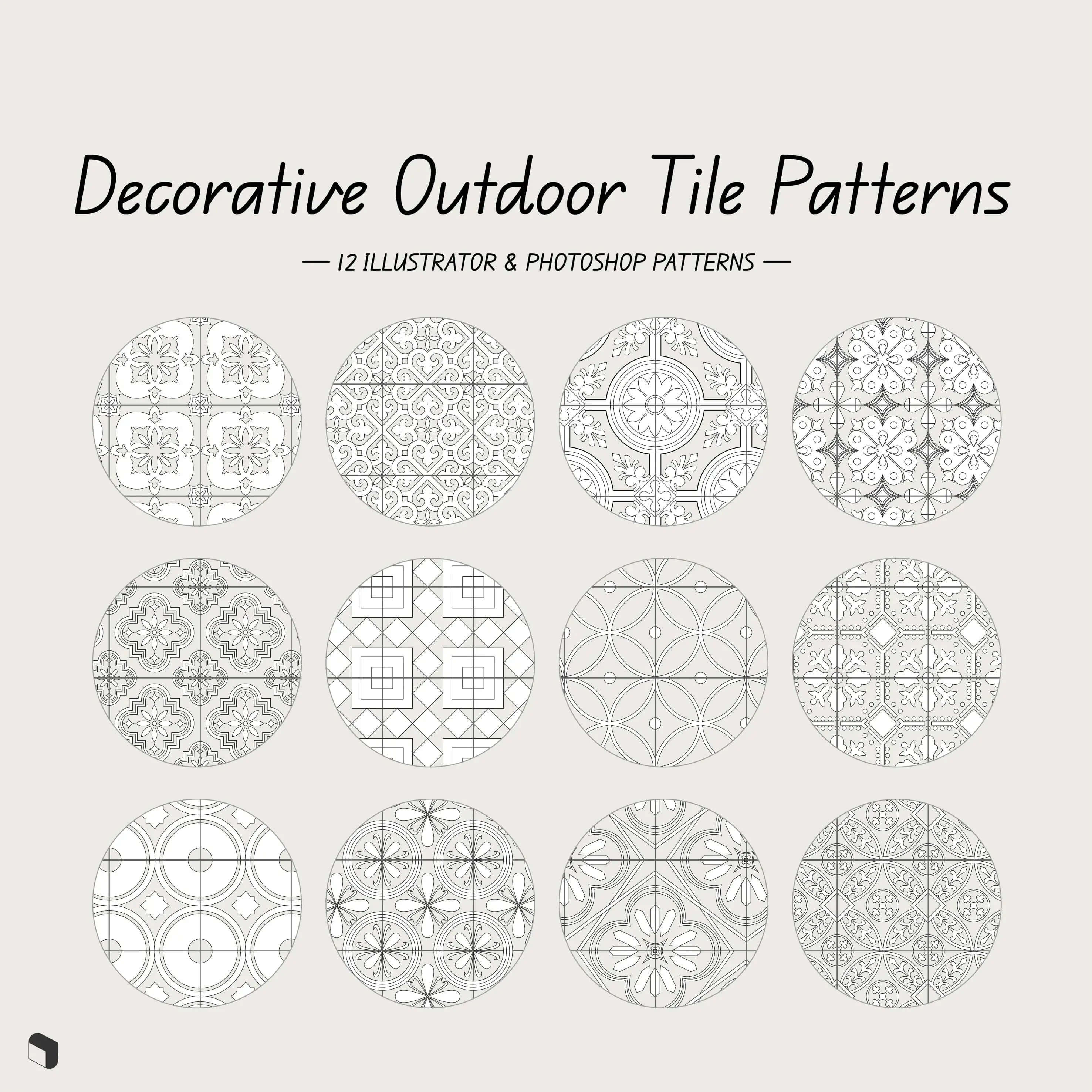 Swatch Decorative Outdoor Tile Patterns Digital Artwork drawings | Toffu Co