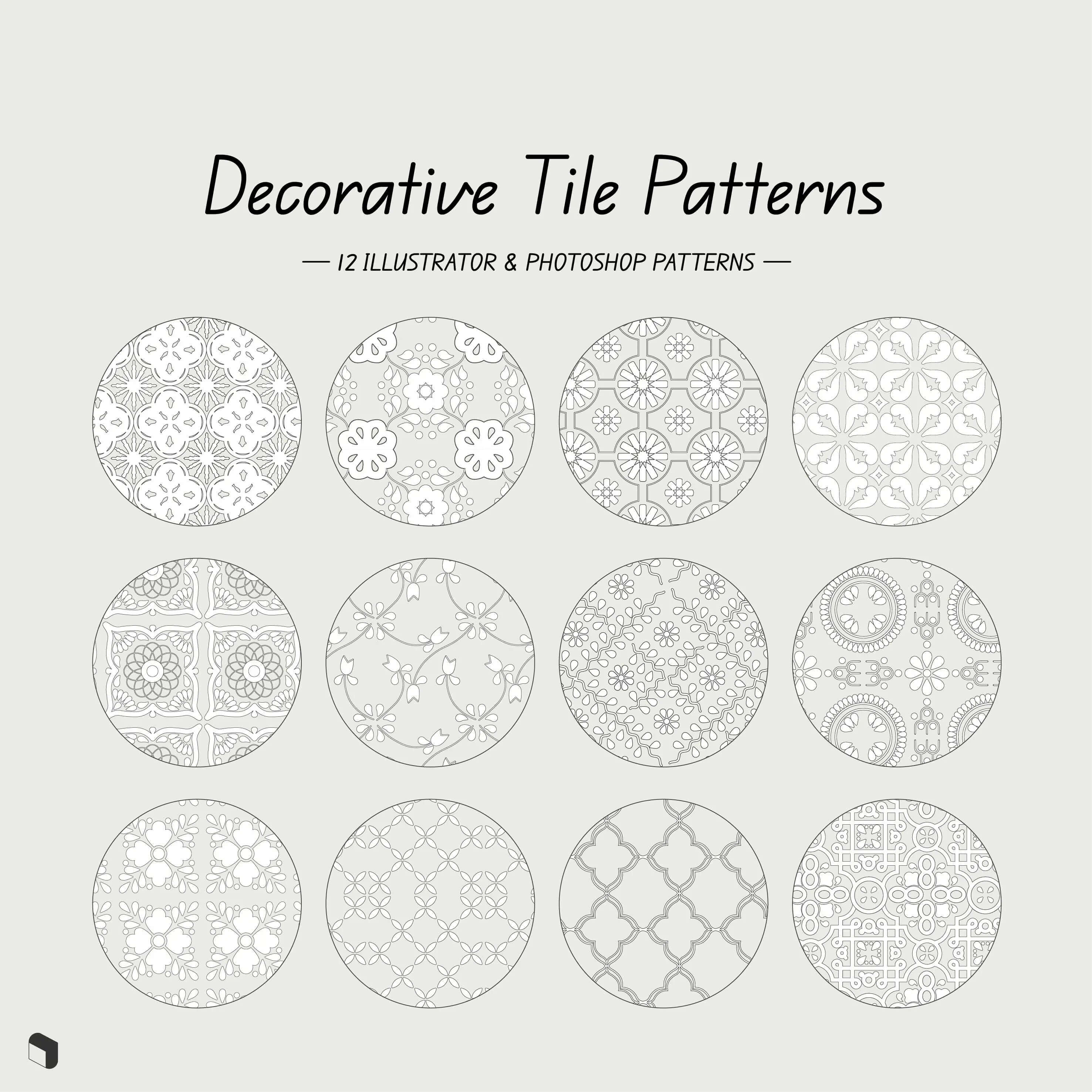 Swatch Decorative Tile Patterns Digital Artwork drawings | Toffu Co