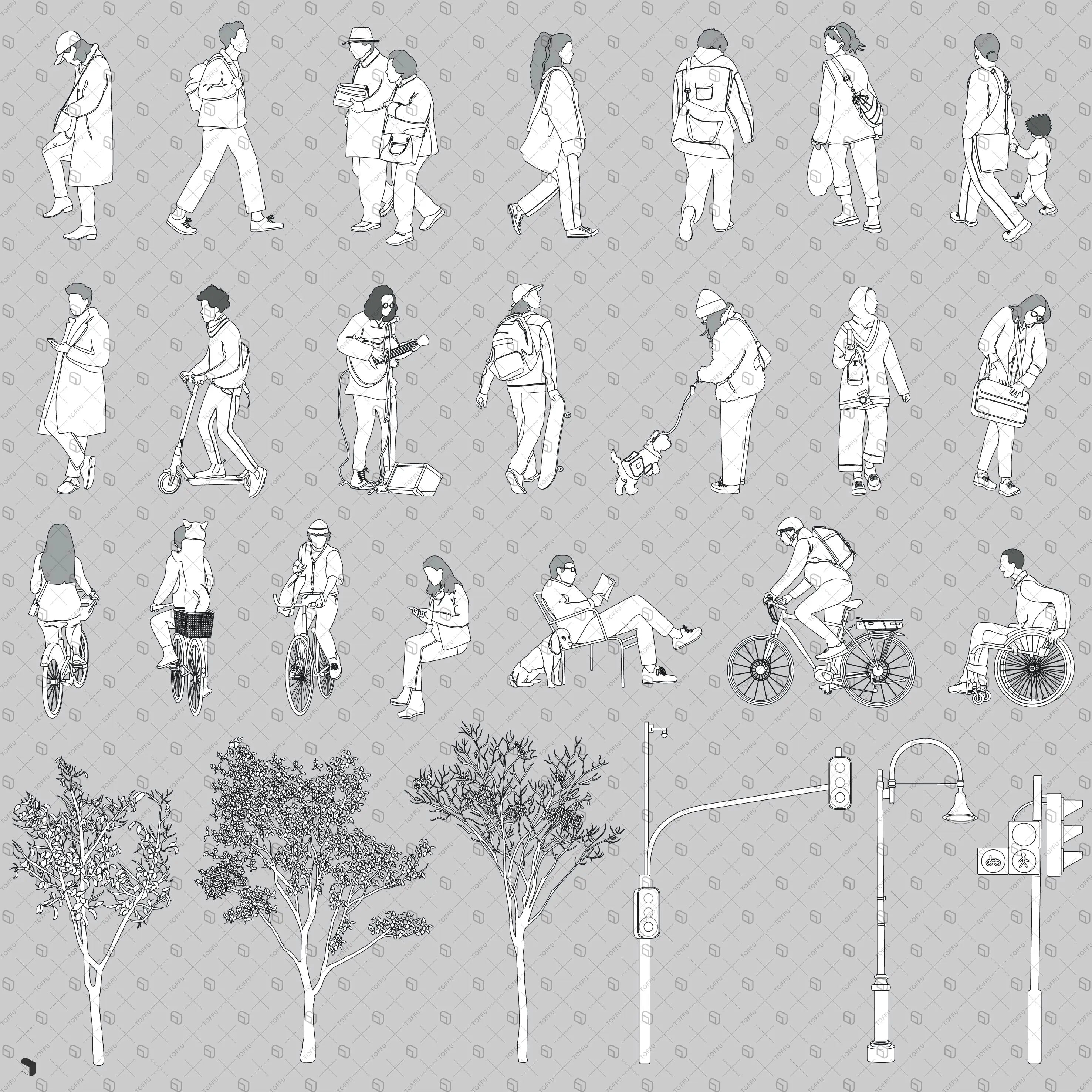 Flat Vector Street Zone 2 Digital Artwork drawings | Toffu Co
