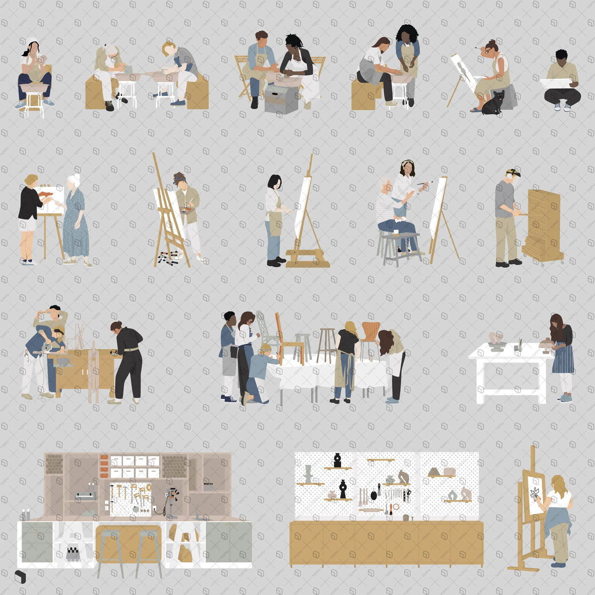 Vector Workshop Building Flat Vector Workshop Zone – Toffu Co