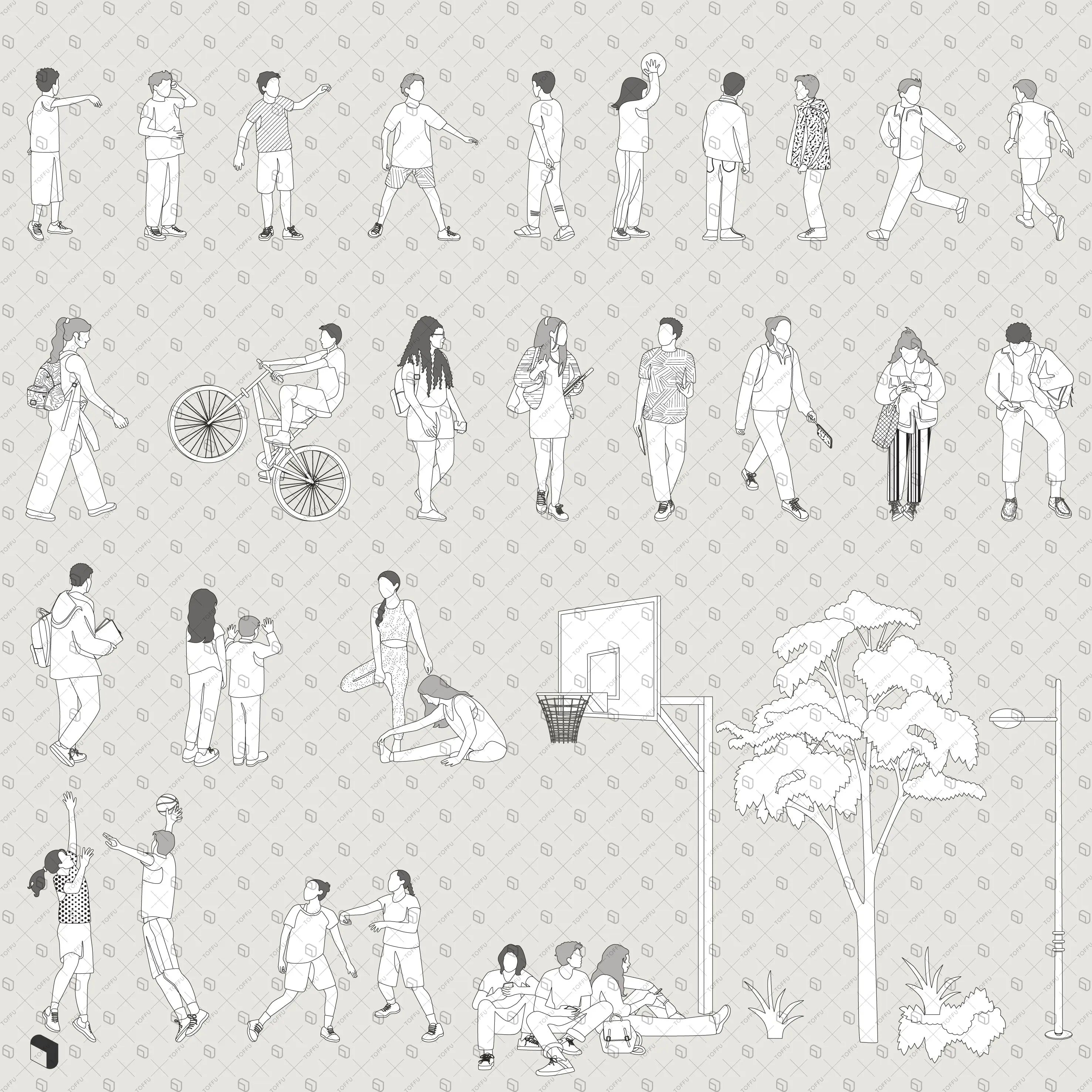 Flat Vector Youth Center Zone Digital Artwork drawings | Toffu Co