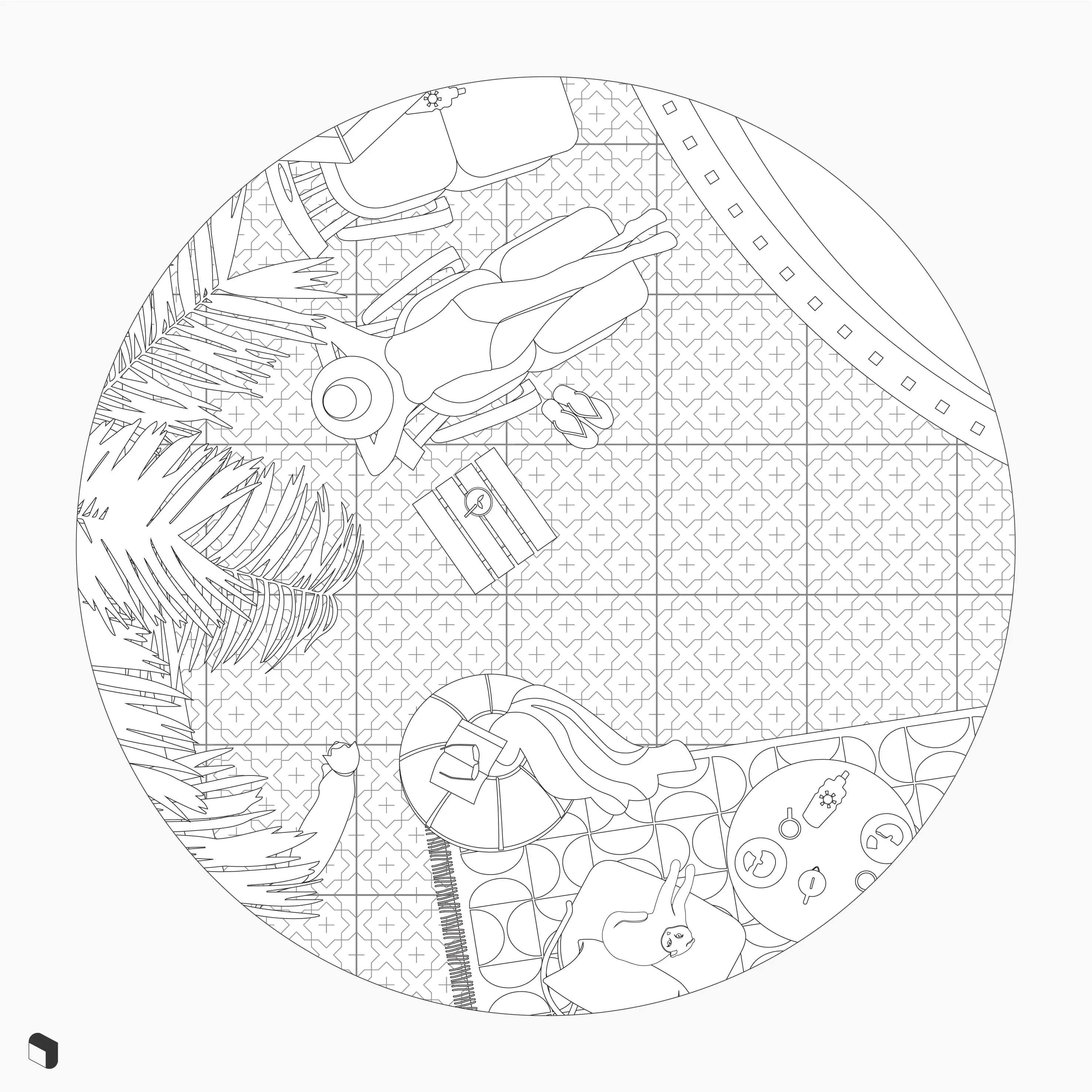 Swatch Geometric Tile Patterns Digital Artwork drawings | Toffu Co