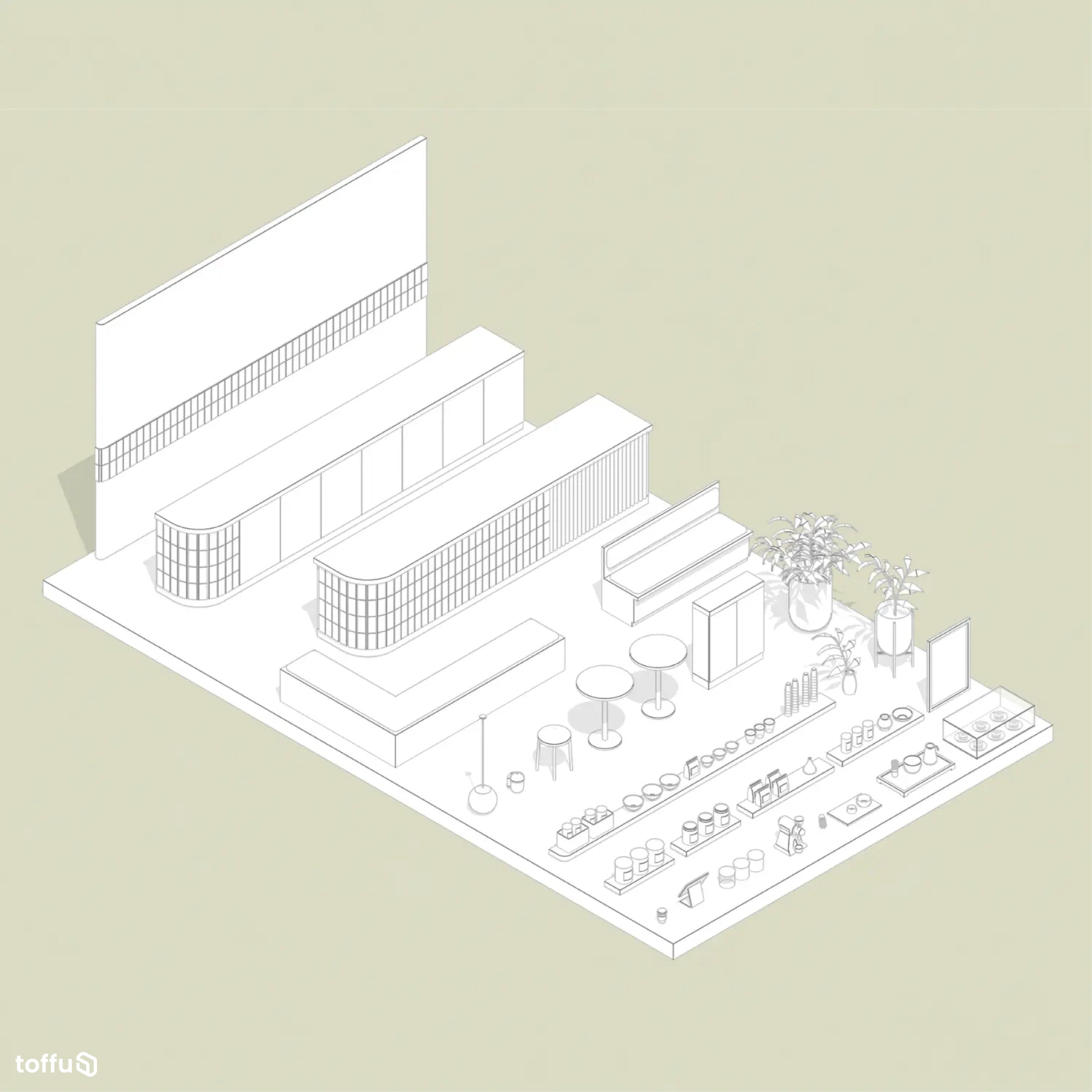 Matcha Bar Revit 3D Model | BIM Asset | Toffu Co