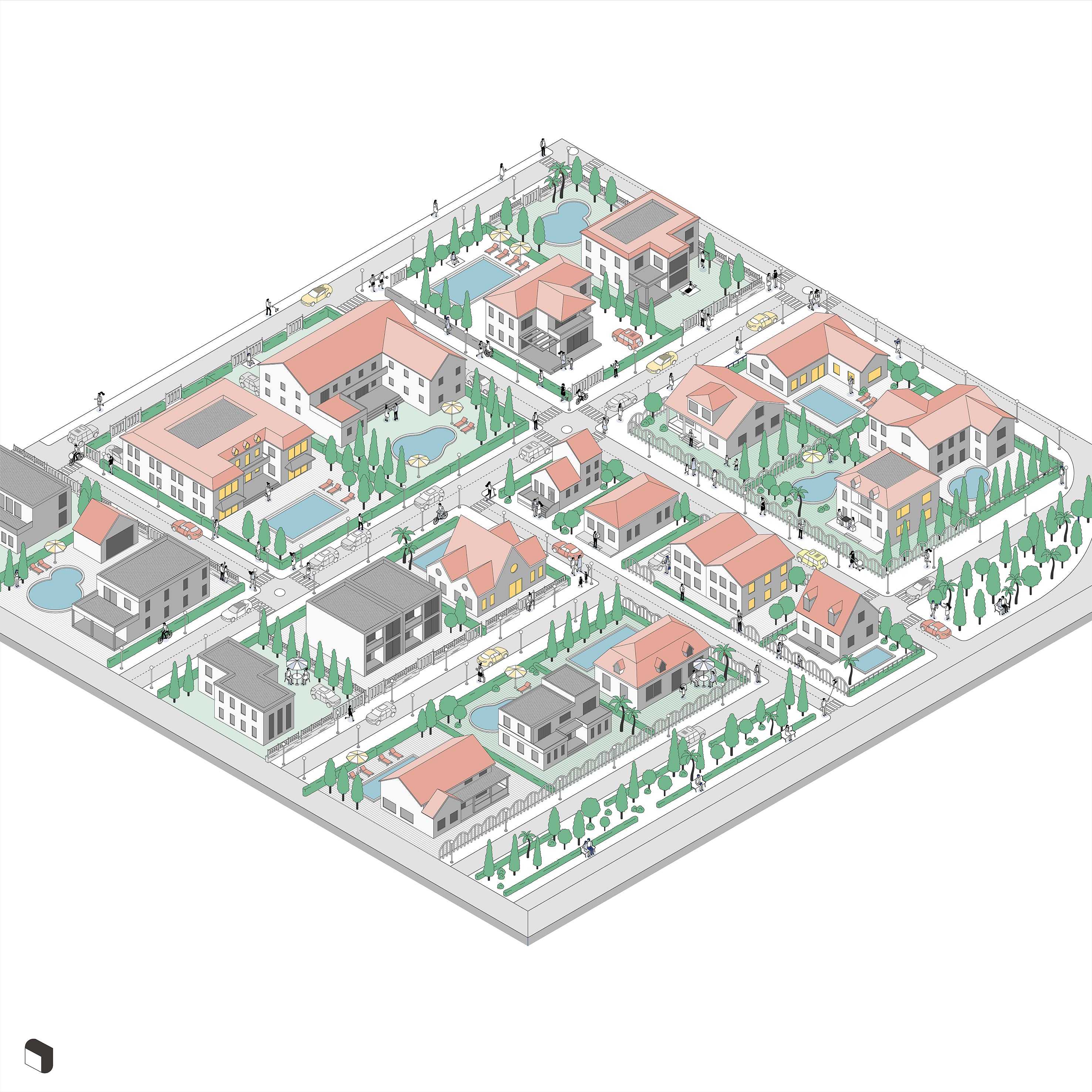 Axonometric Cad Houses - Toffu Co