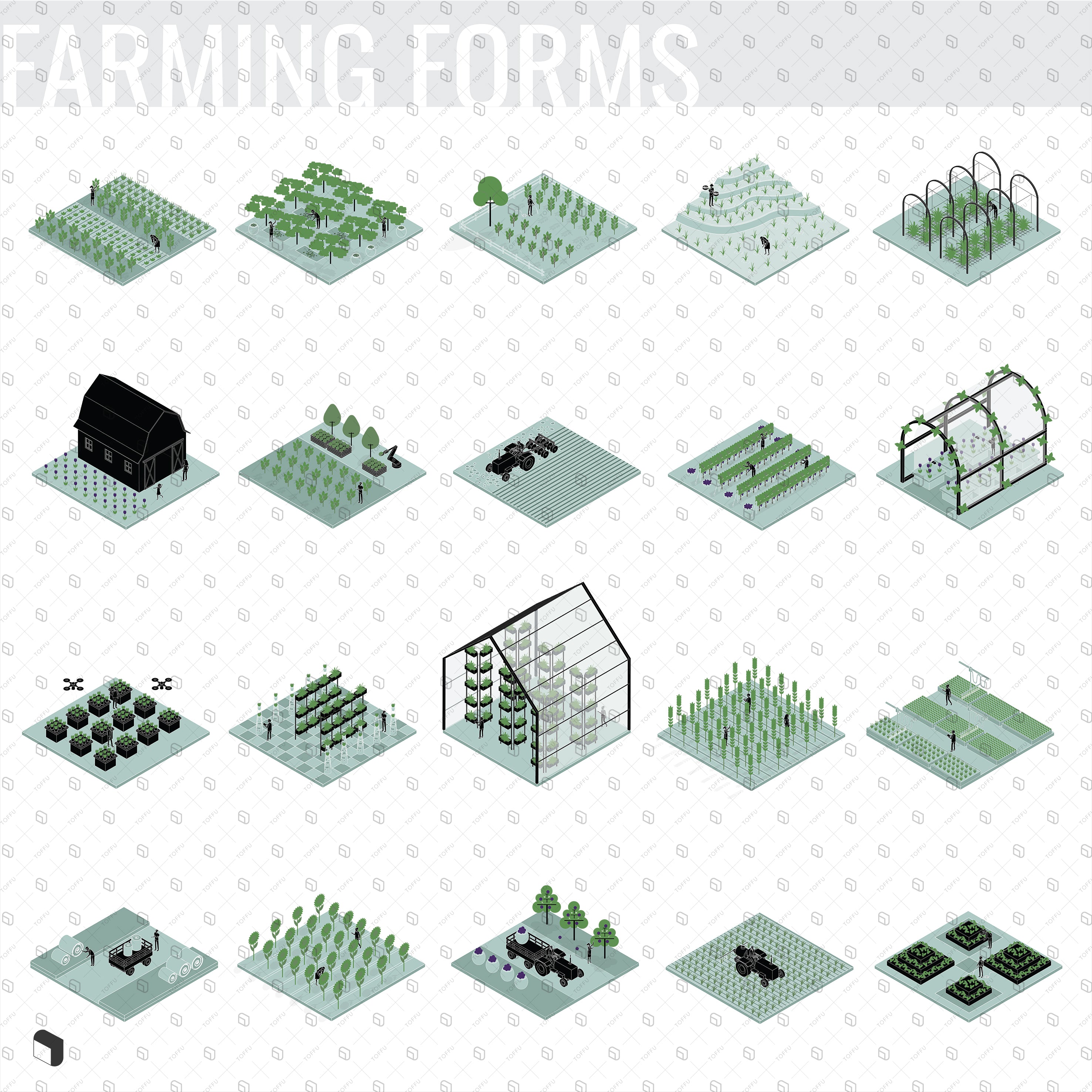 Axonometric Diagram Farming Forms PNG - Toffu Co