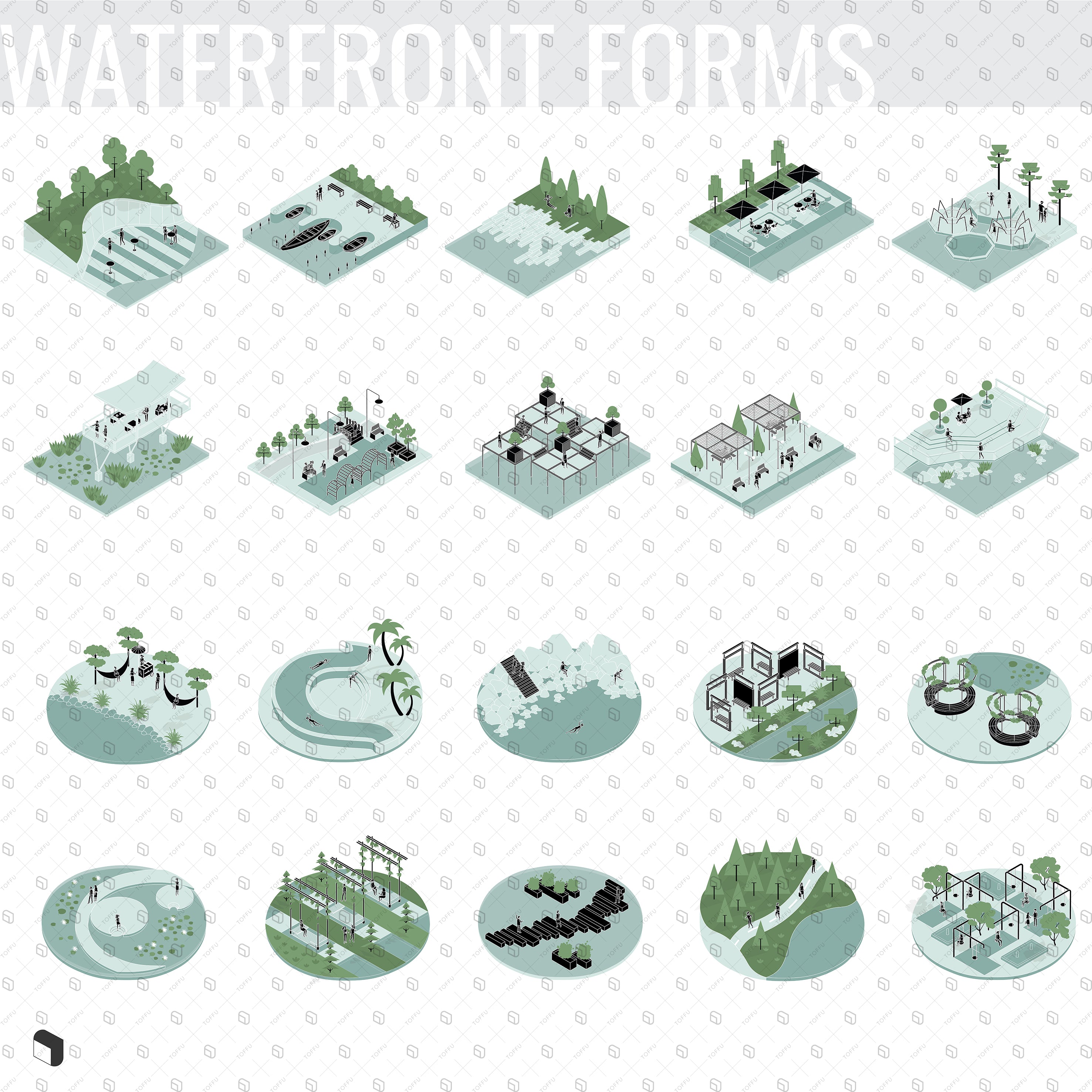 Axonometric Diagram Waterfront Forms 2 PNG - Toffu Co