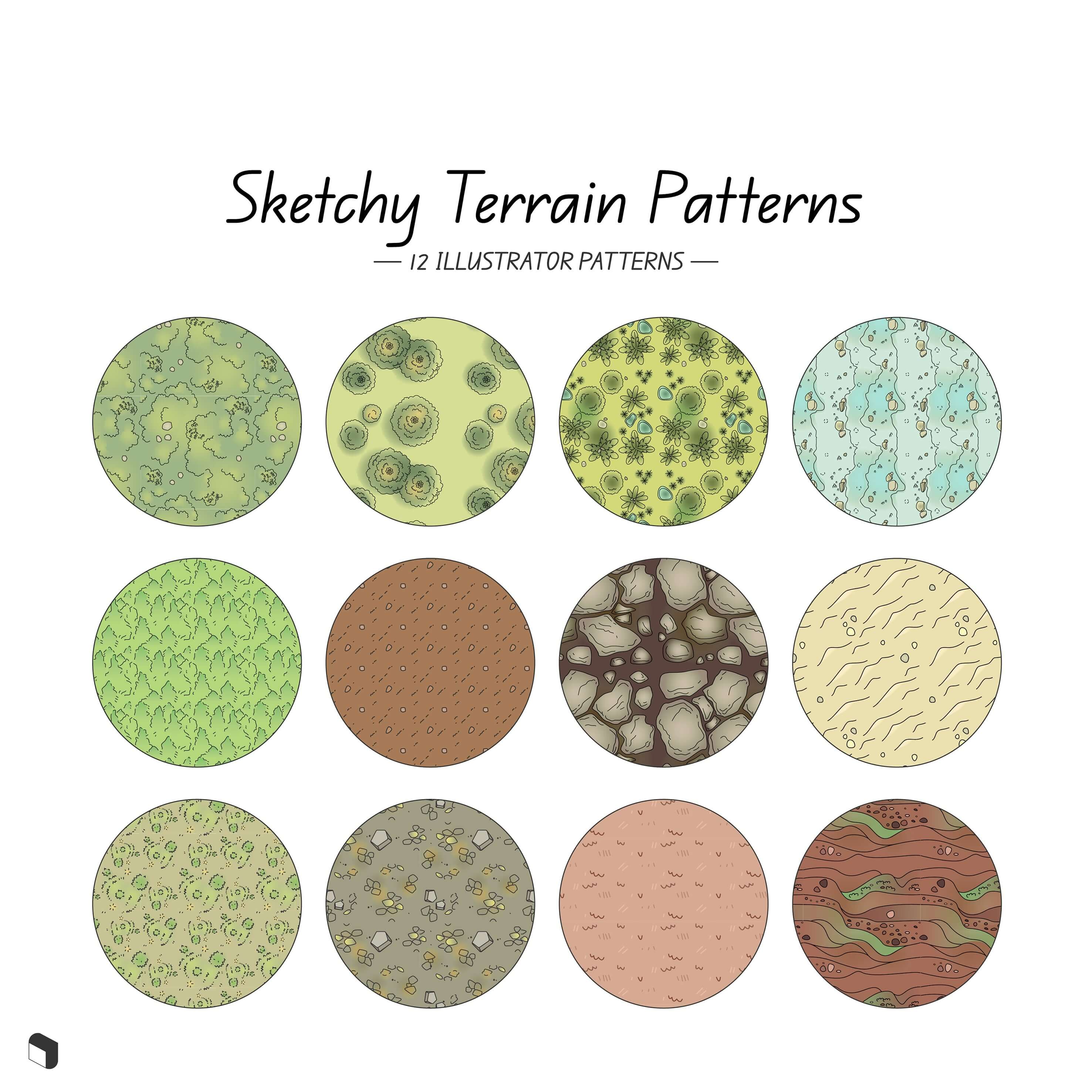 Swatch Sketchy Terrain Patterns โ Toffu Co