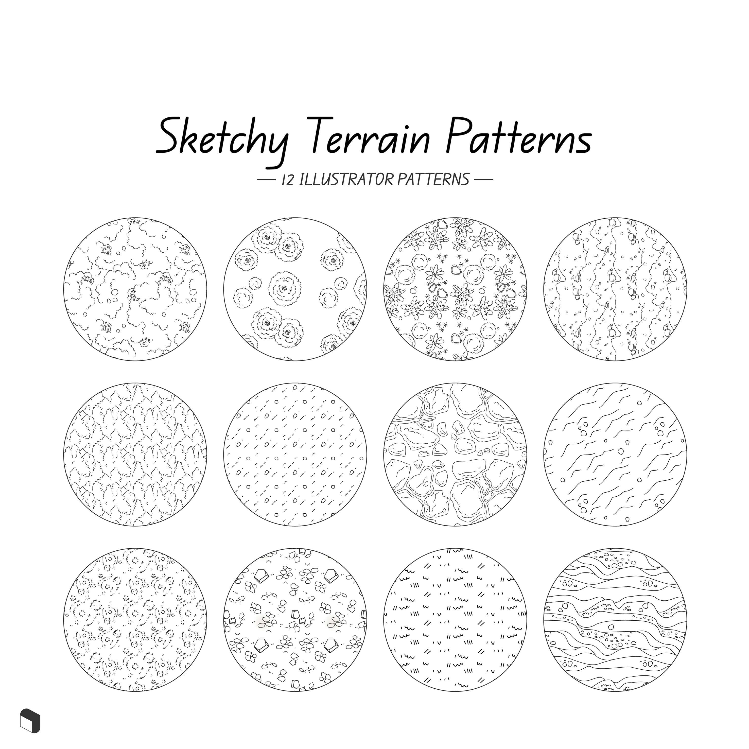 Swatch Sketchy Terrain Patterns โ Toffu Co
