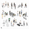 Axonometric Street Digital Artwork drawings | Toffu Co