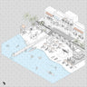Axonometric Sketch Beach Digital Artwork drawings | Toffu Co