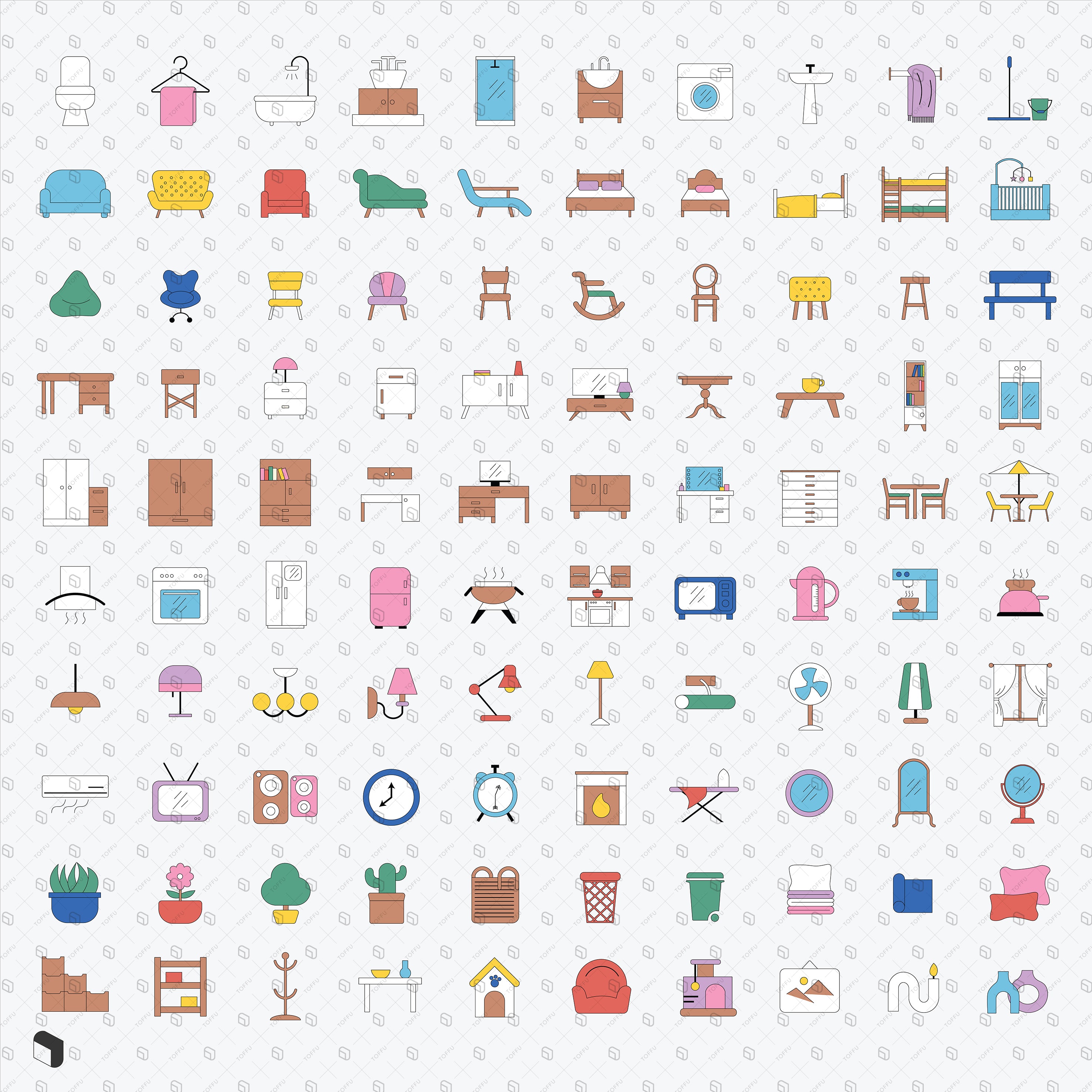 Flat Icon Basic Furniture PNG - Toffu Co