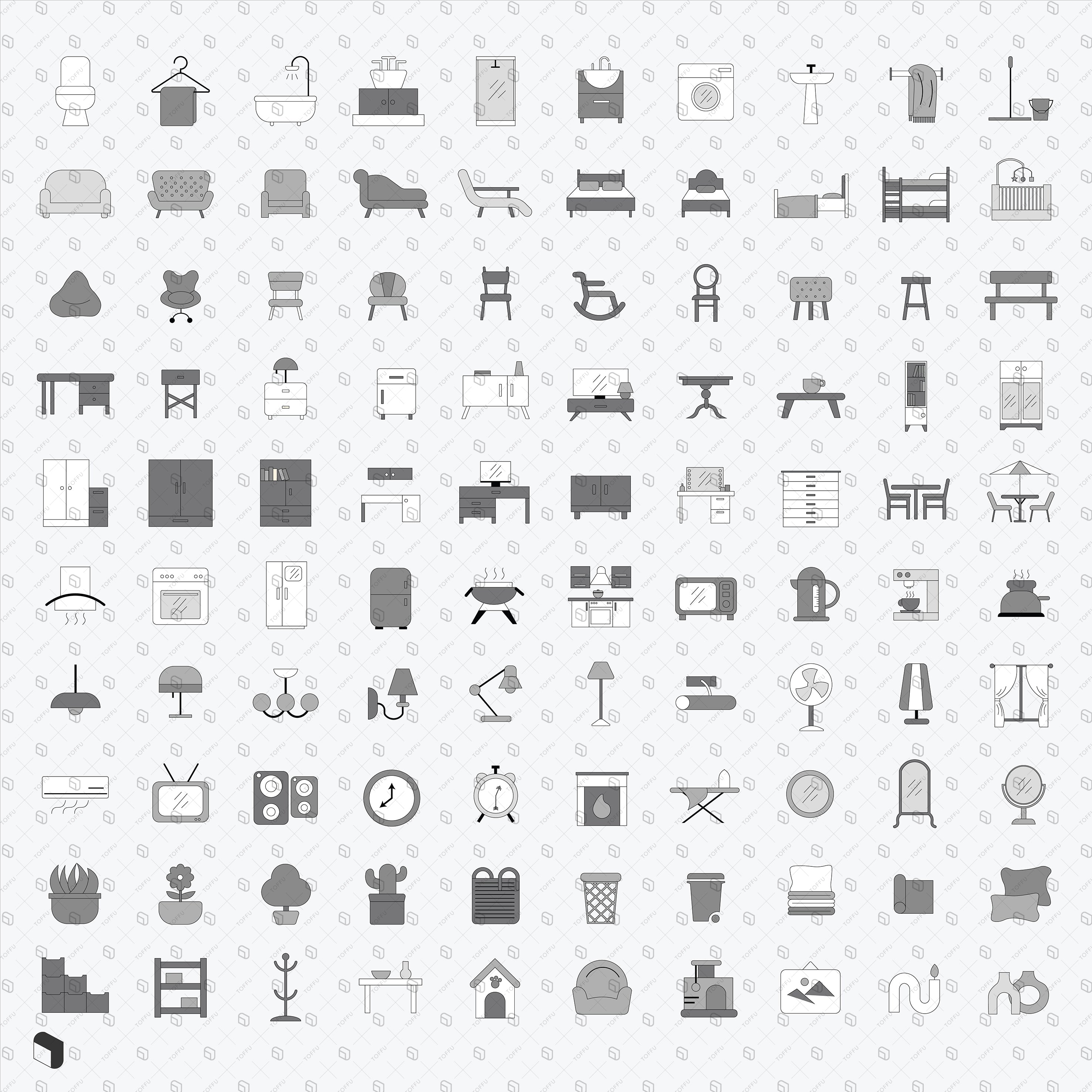 Flat Icon Basic Furniture PNG - Toffu Co