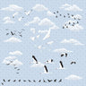 Flat Vector Clouds & Birds Digital Artwork drawings | Toffu Co