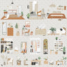 Flat Vector Bedroom Furniture Digital Artwork drawings | Toffu Co