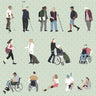 Flat Vector Disabled People 3 Digital Artwork drawings | Toffu Co