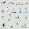Flat Vector Exercising People Digital Artwork drawings | Toffu Co