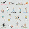 Flat Vector Exercising People PNG - Toffu Co