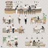 Flat Vector Bistro Digital Artwork drawings | Toffu Co