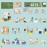 Flat Vector Classroom Digital Artwork drawings | Toffu Co