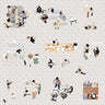 Flat Vector Community Center Top View Digital Artwork drawings | Toffu Co