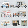 Flat Vector Food Trucks Digital Artwork drawings | Toffu Co