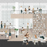 Flat Vector Office Lounge Zone Digital Artwork drawings | Toffu Co
