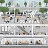 Flat Vector Urban Transportation Section Digital Artwork drawings | Toffu Co