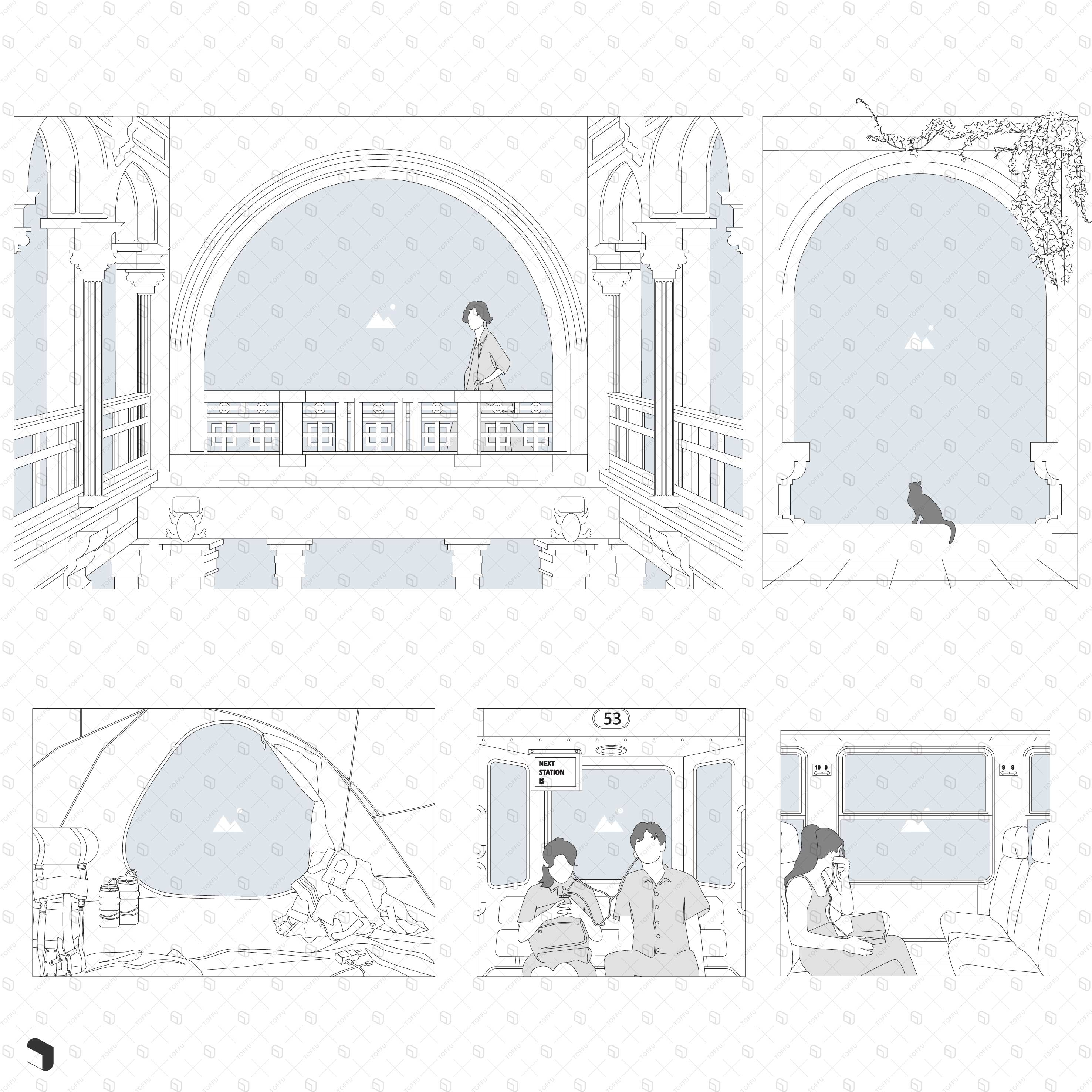 Flat Vector Window Presentation Templates 3 PNG - Toffu Co