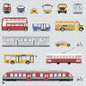 Flat Vector Urban Transportation Vehicles Digital Artwork drawings | Toffu Co