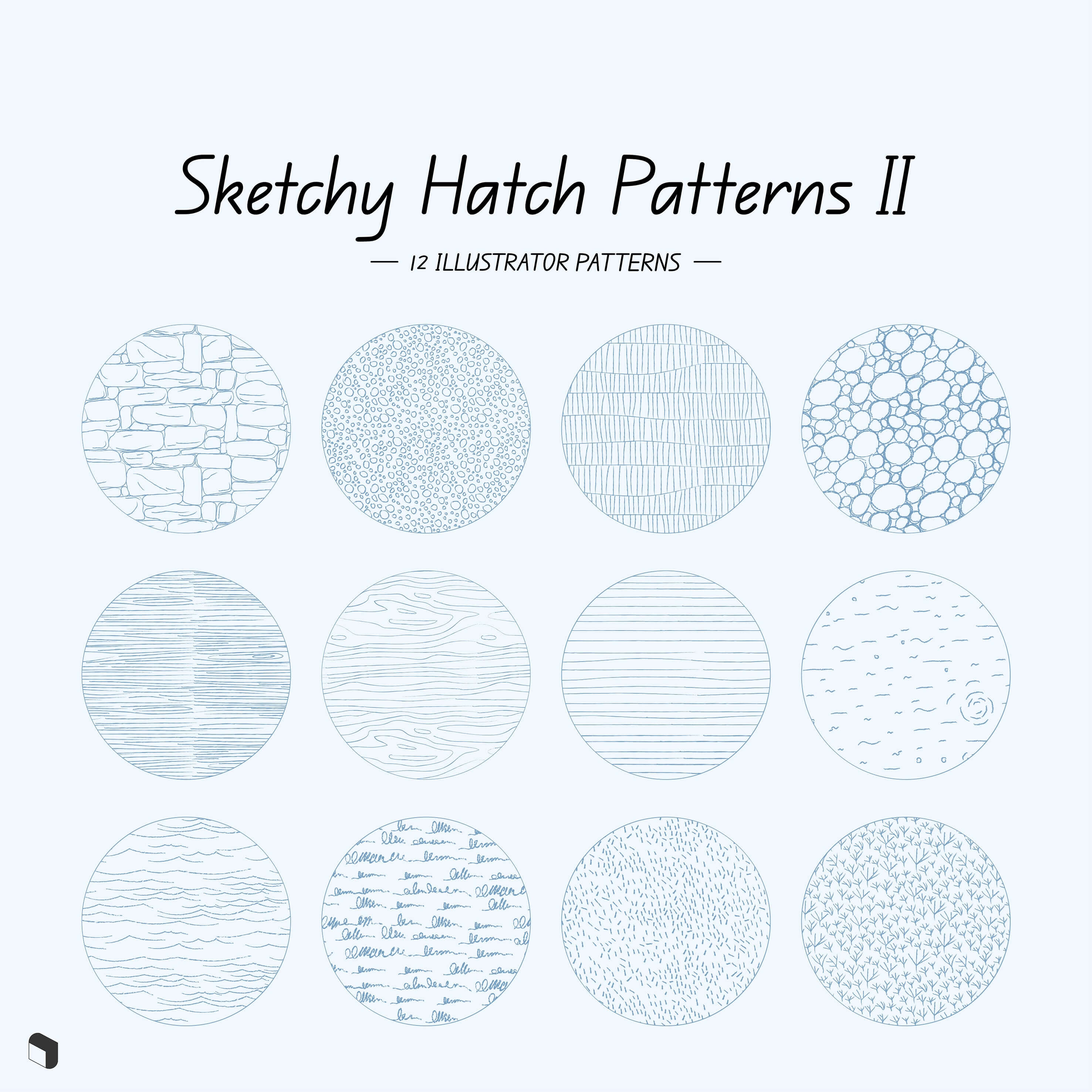 Swatch Sketchy Hatch Patterns 2 Digital Artwork drawings | Toffu Co