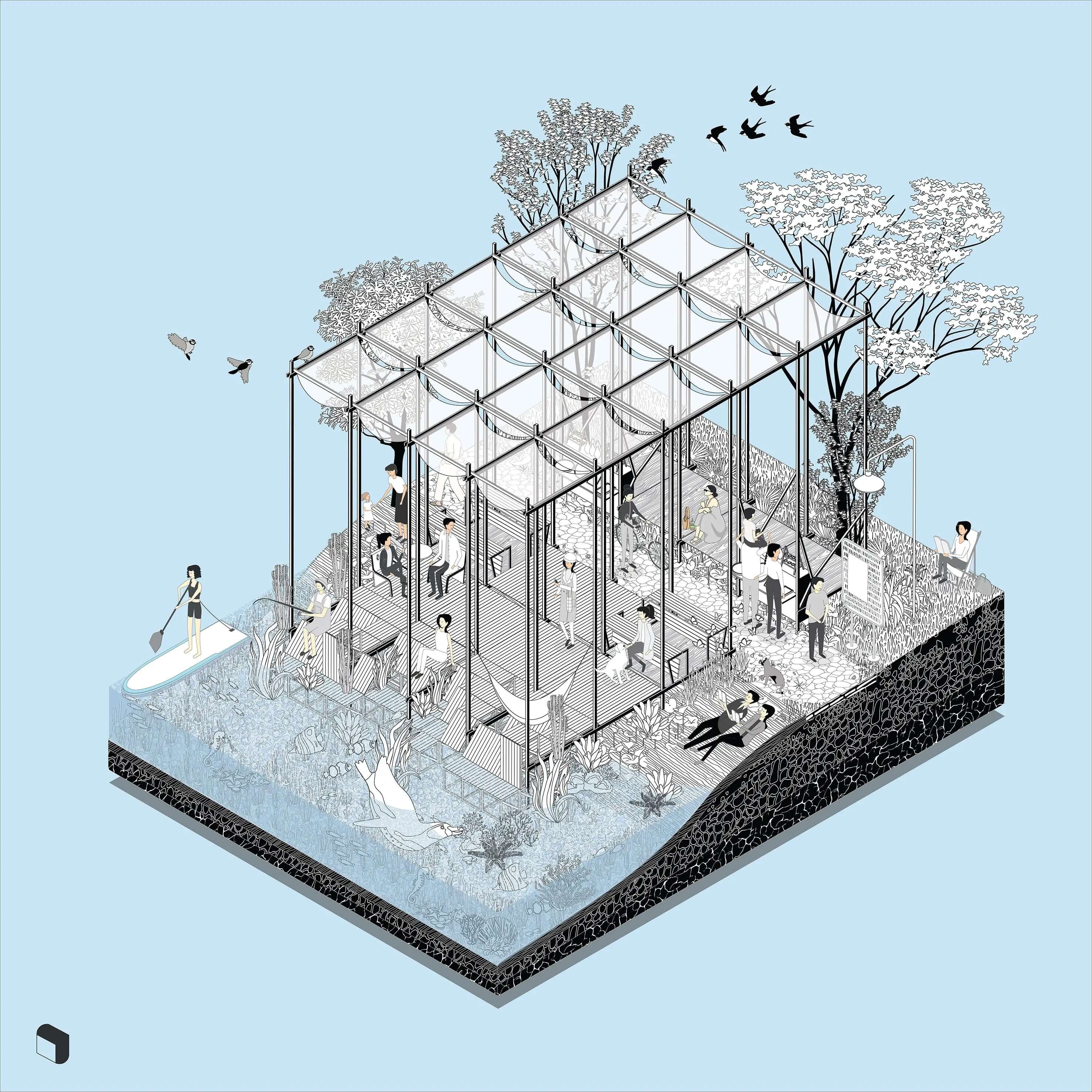 Axonometric Landscape Ilustration Creative Content Bundle – Toffu Co
