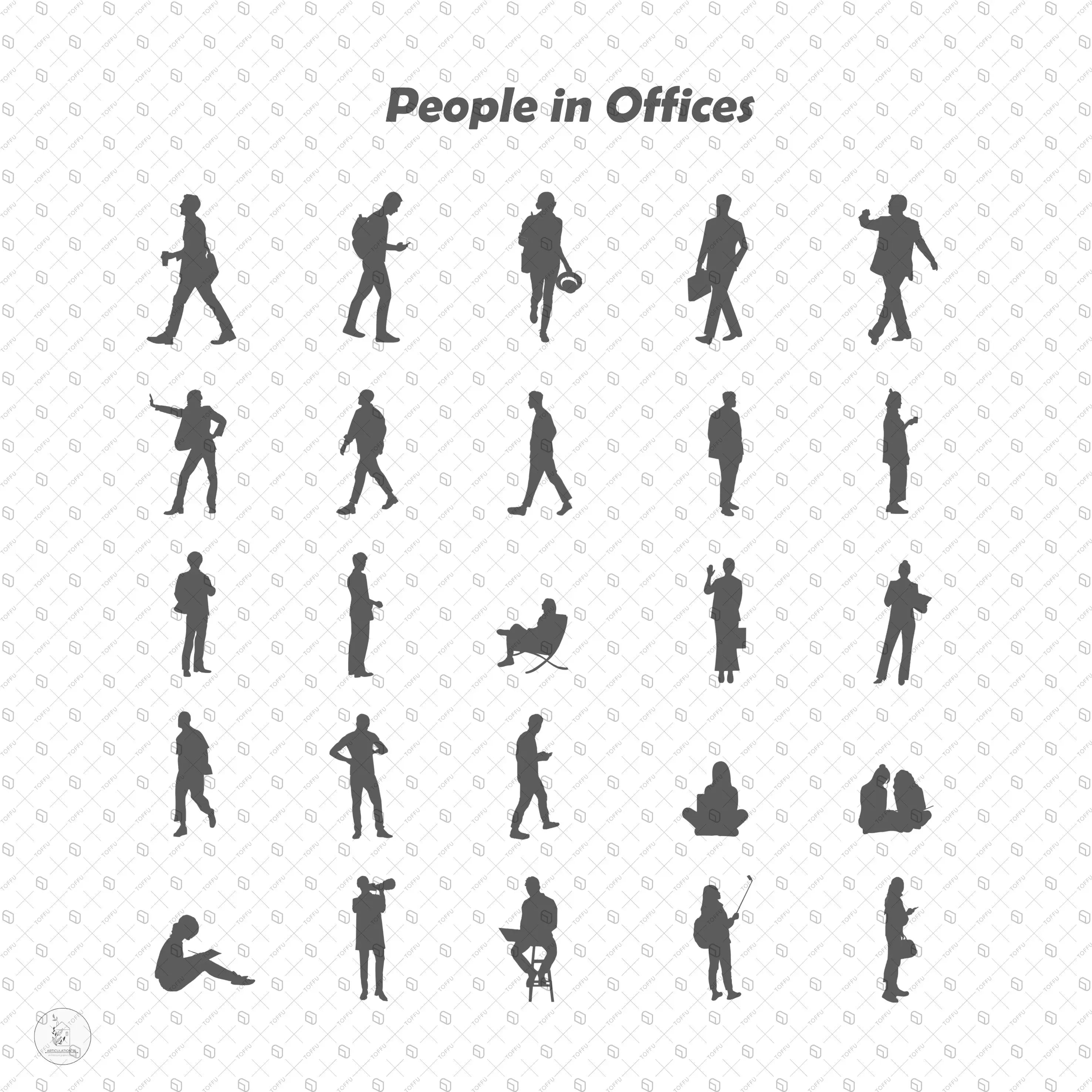Photoshop Brush People In Offices Digital Artwork drawings | Toffu Co