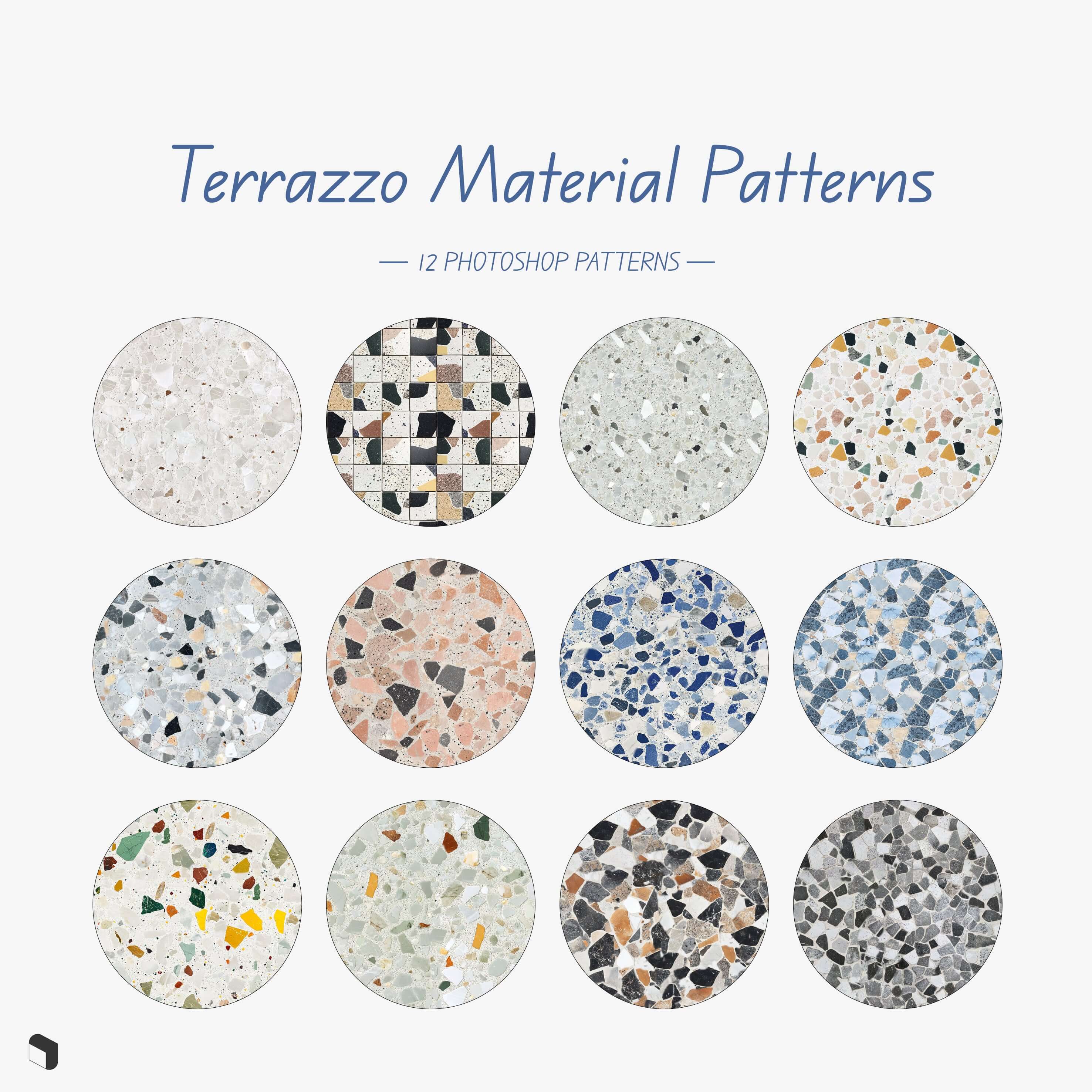 Swatch Terrazzo Material Patterns Digital Artwork drawings | Toffu Co